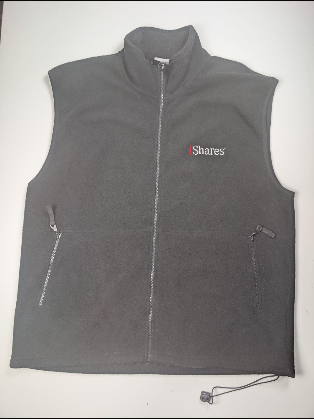 Vintage iShares Black Fleece Vest Mens XL Old Logo Finance Bro Corporate Core
